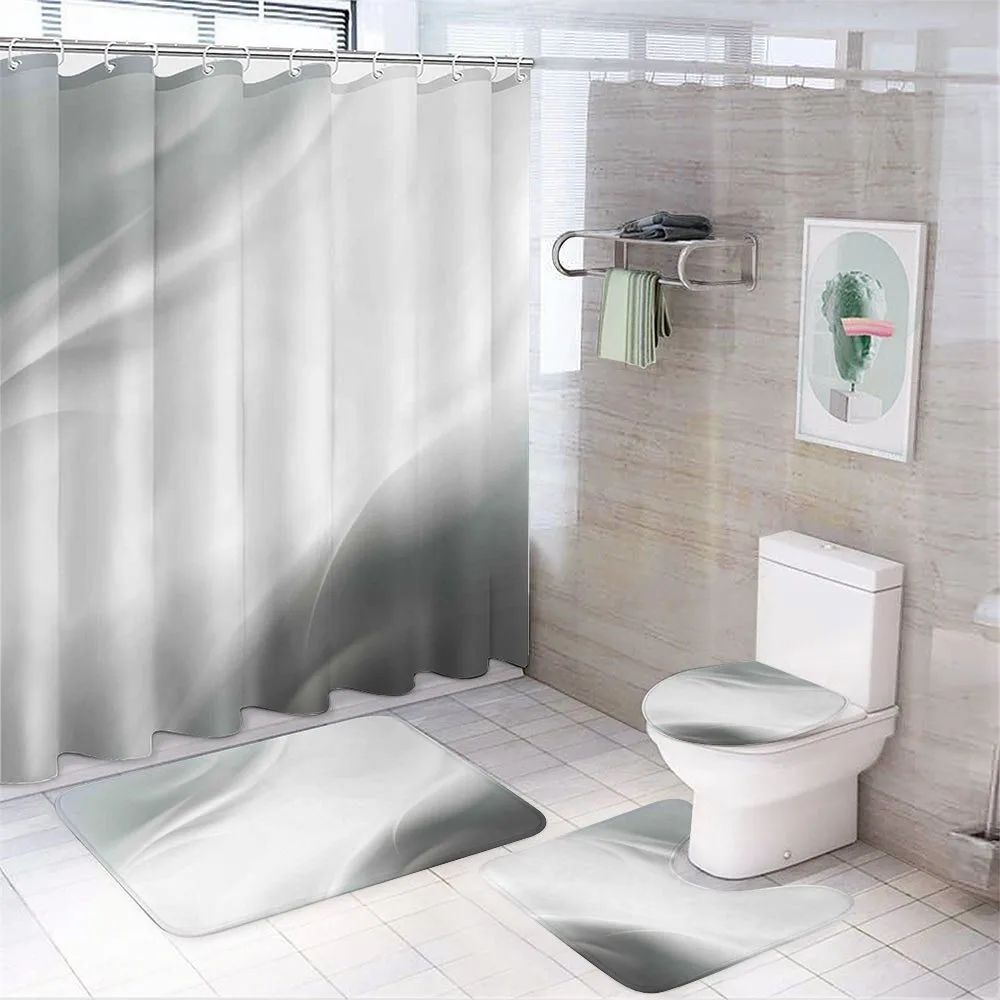 Abstract Ombre Lines — 4-Piece Bathroom Set preview