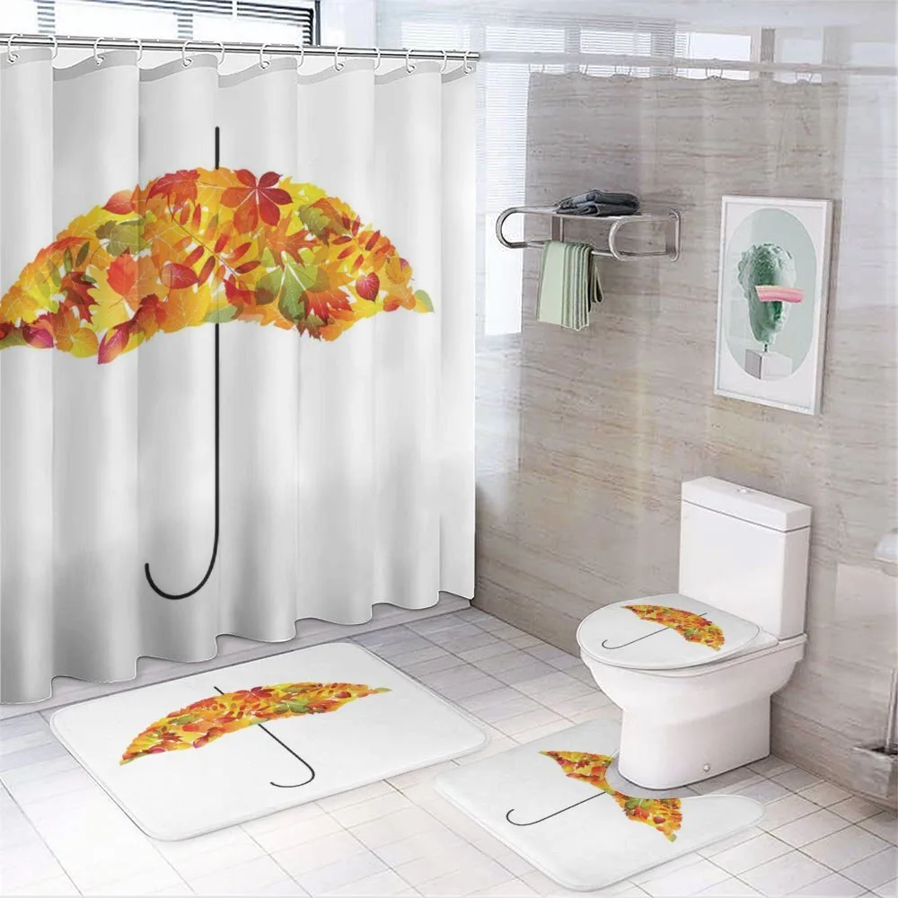 Abstract Umbrella Fall Leaves — 4-Piece Bathroom Set preview
