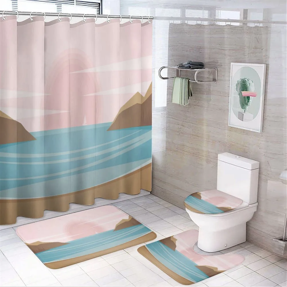 Bay and Pastel Sky — 4-Piece Bathroom Set preview
