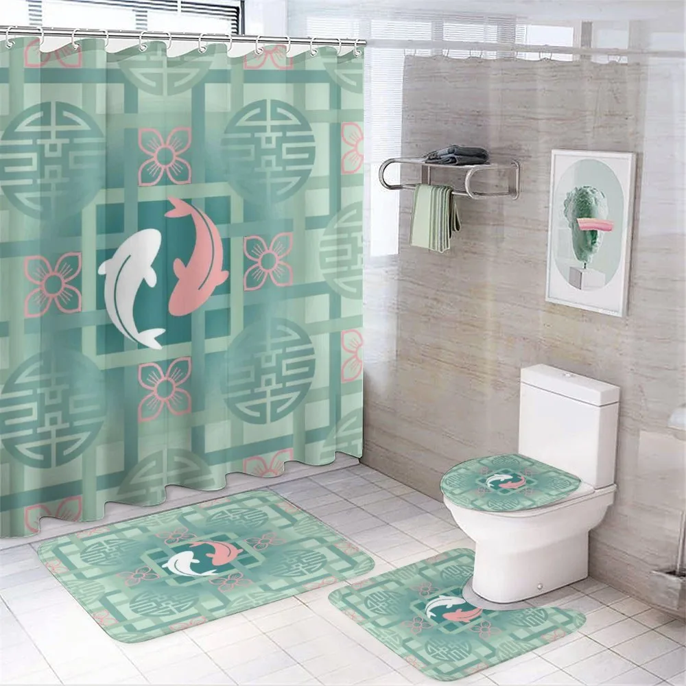 Dolphin Couple Asian — 4-Piece Bathroom Set preview