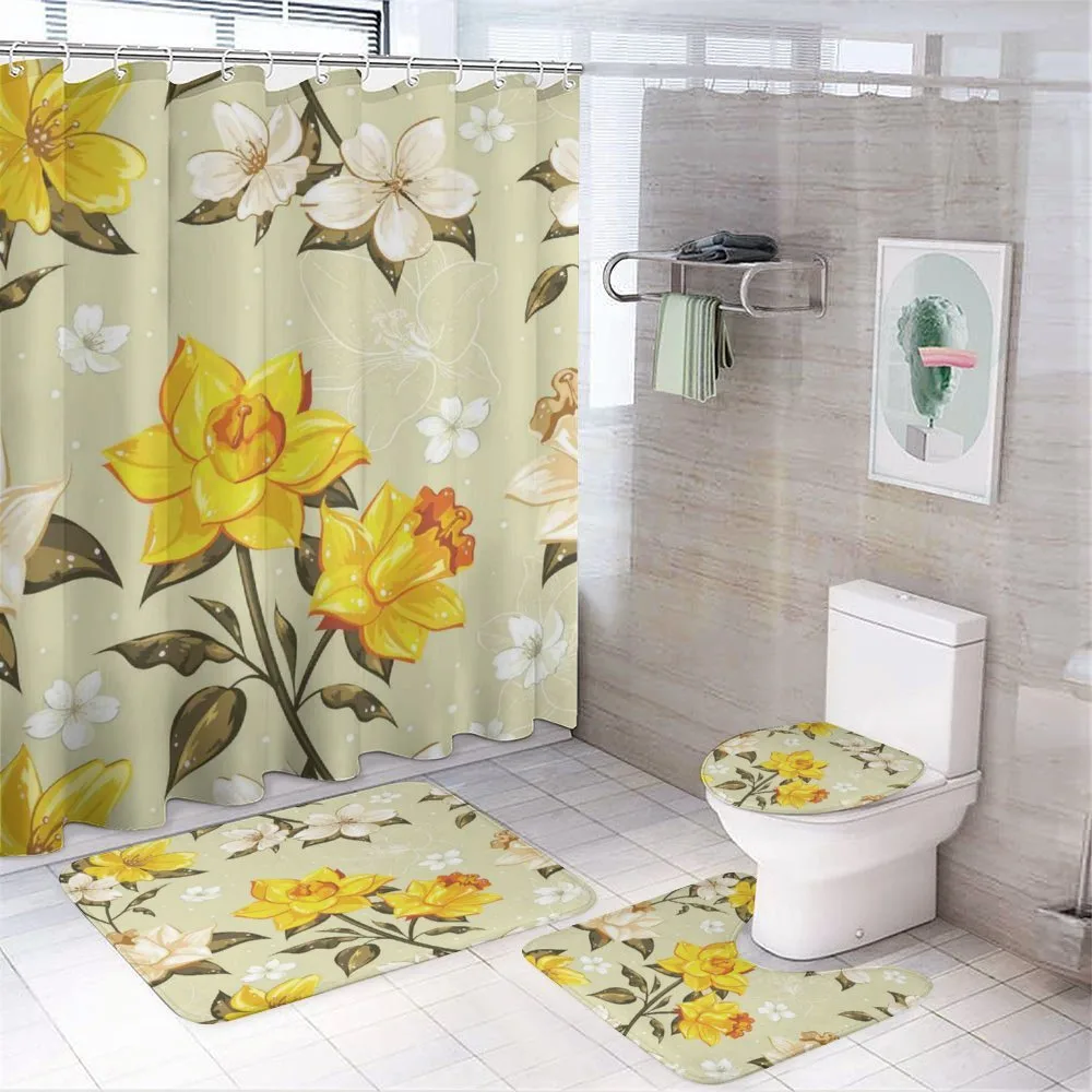 Floral Narcissus Branch — 4-Piece Bathroom Set preview