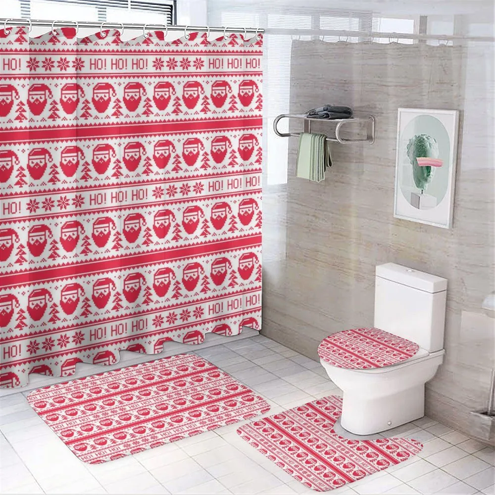 Ho Ho Ho Santa Stitch — 4-Piece Bathroom Set preview