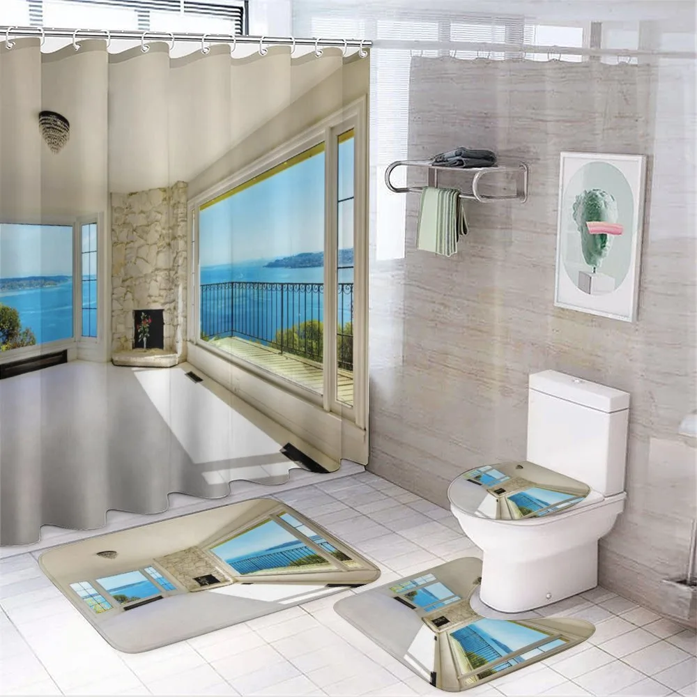 Ocean Nature Forest View — 4-Piece Bathroom Set preview