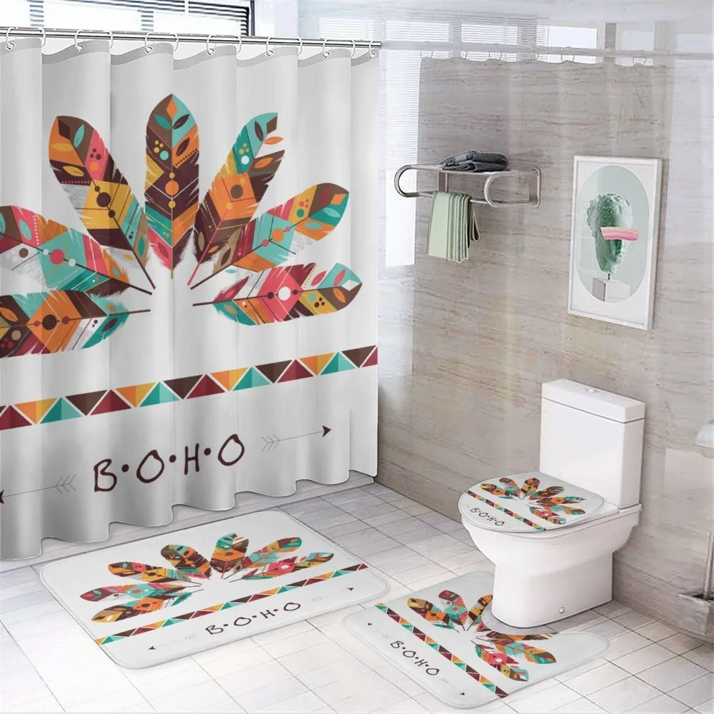 Pastel Colored Plumes — 4-Piece Bathroom Set preview