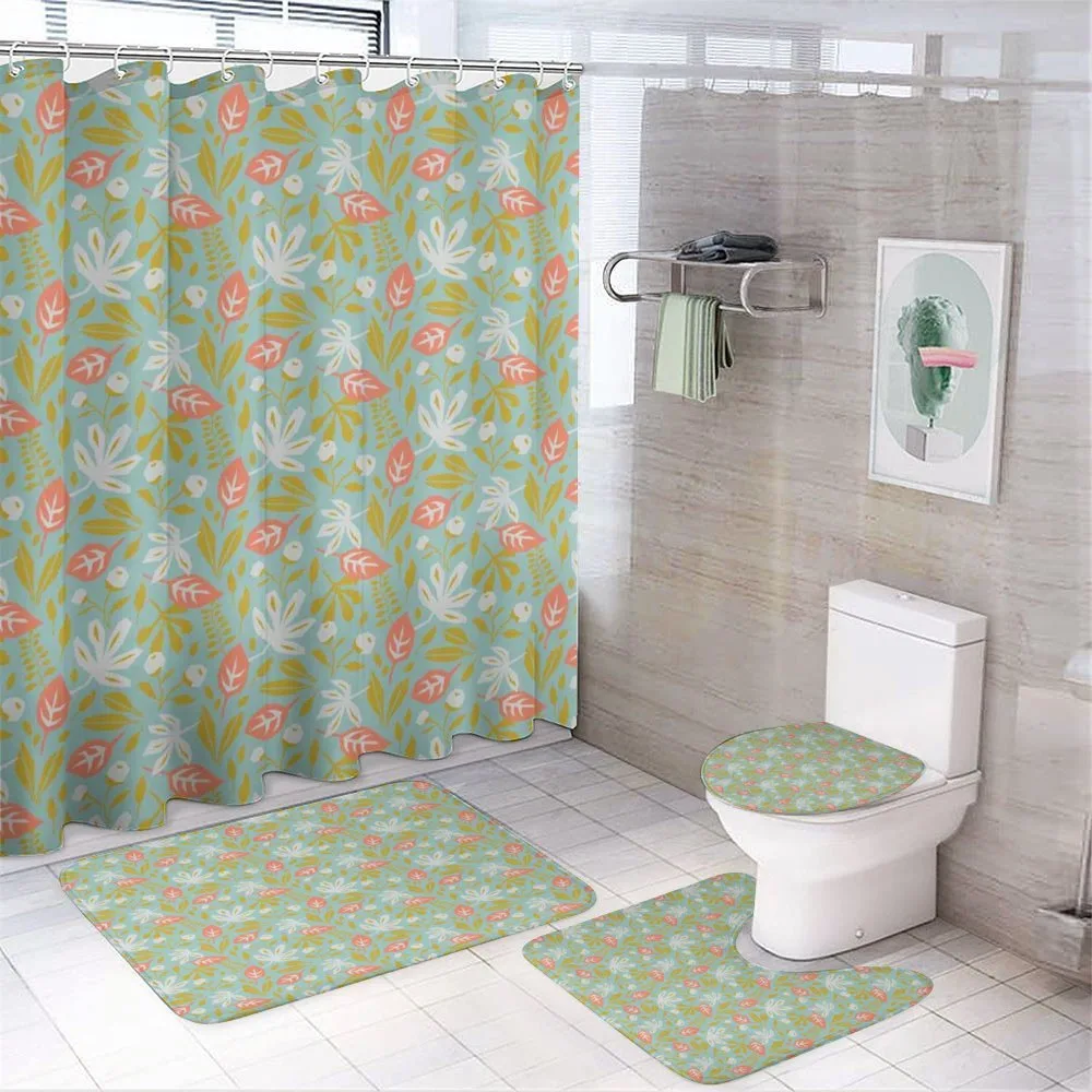 Retro Blossom Rough Rose — 4-Piece Bathroom Set preview