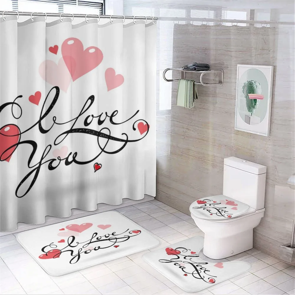 Swirls and Hearts — 4-Piece Bathroom Set preview
