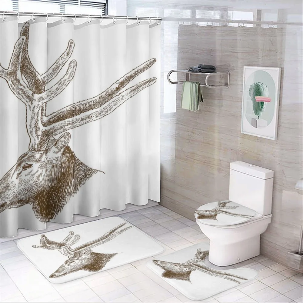 Wild Animal Engraving — 4-Piece Bathroom Set preview