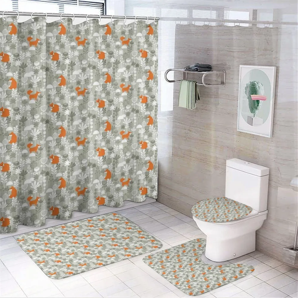 Winter Forest with Flowers — 4-Piece Bathroom Set preview