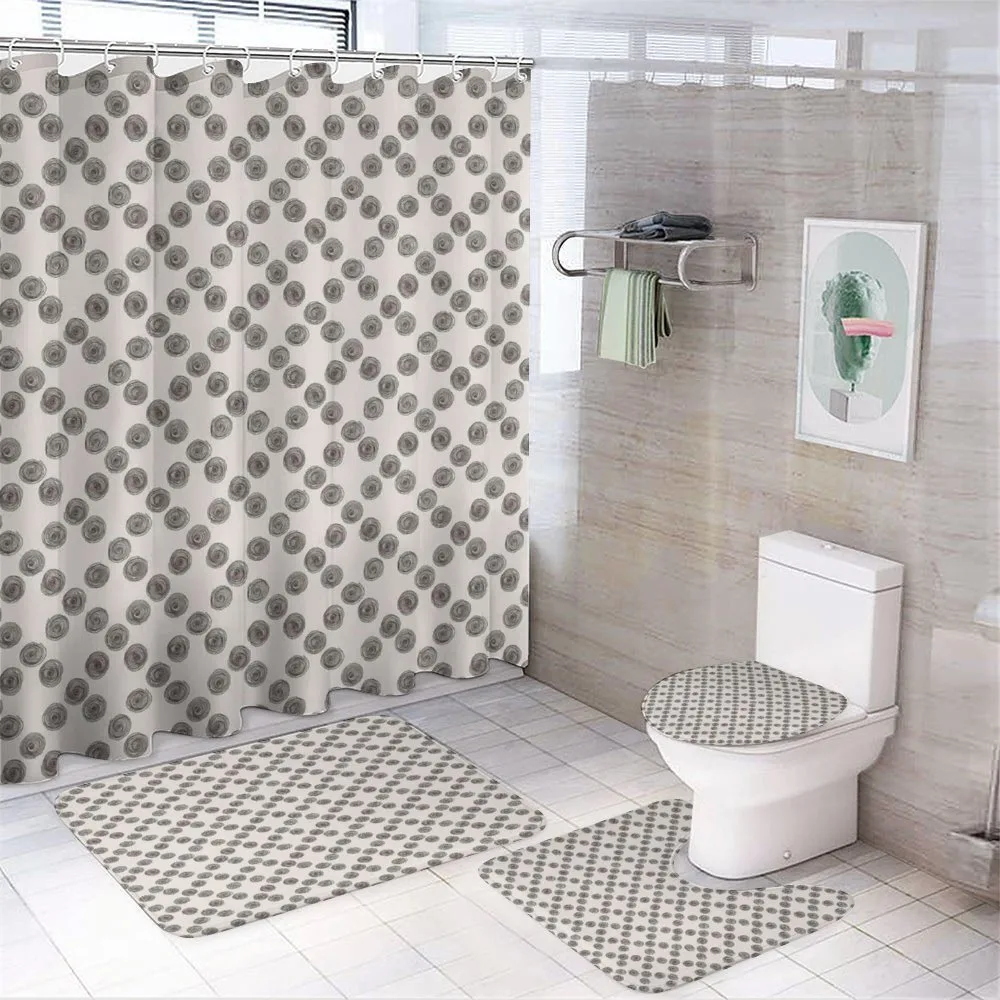 Curvy Lines Spirals — 4-Piece Bathroom Set preview