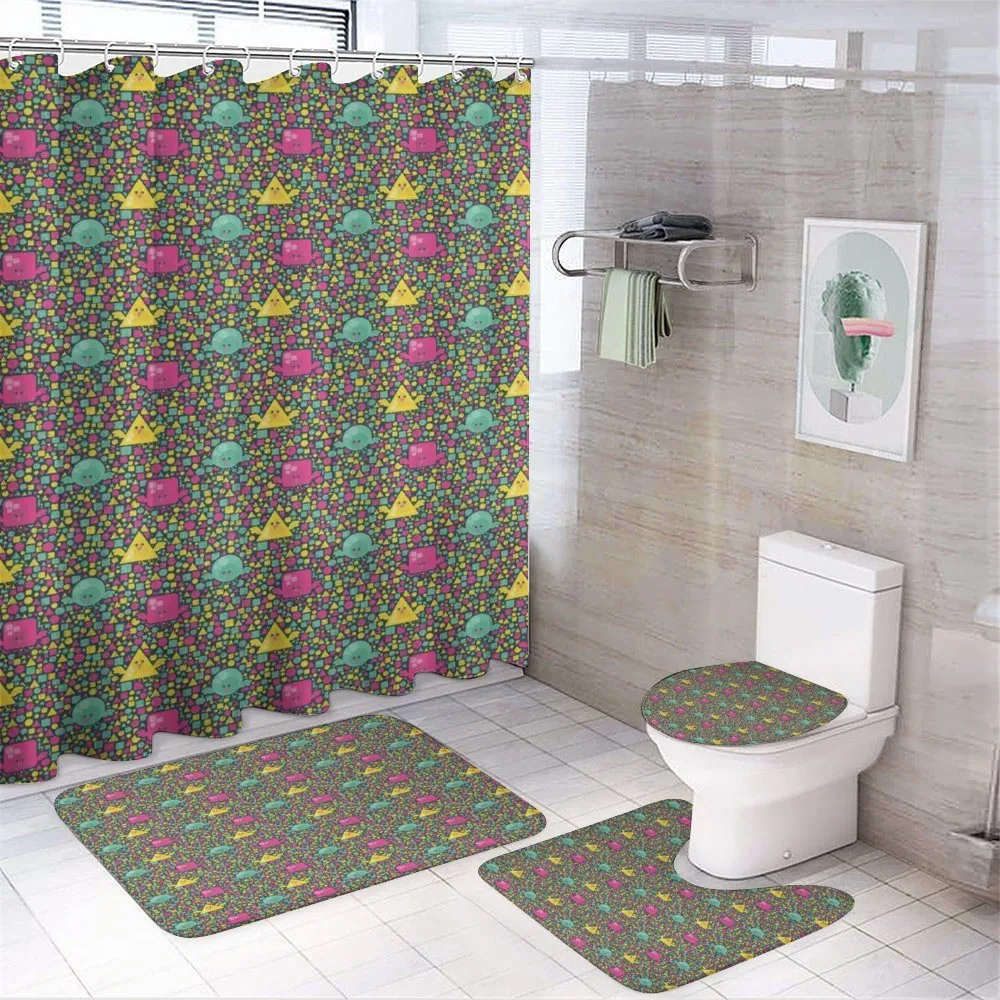 Grunge Geometric Pattern — 4-Piece Bathroom Set preview
