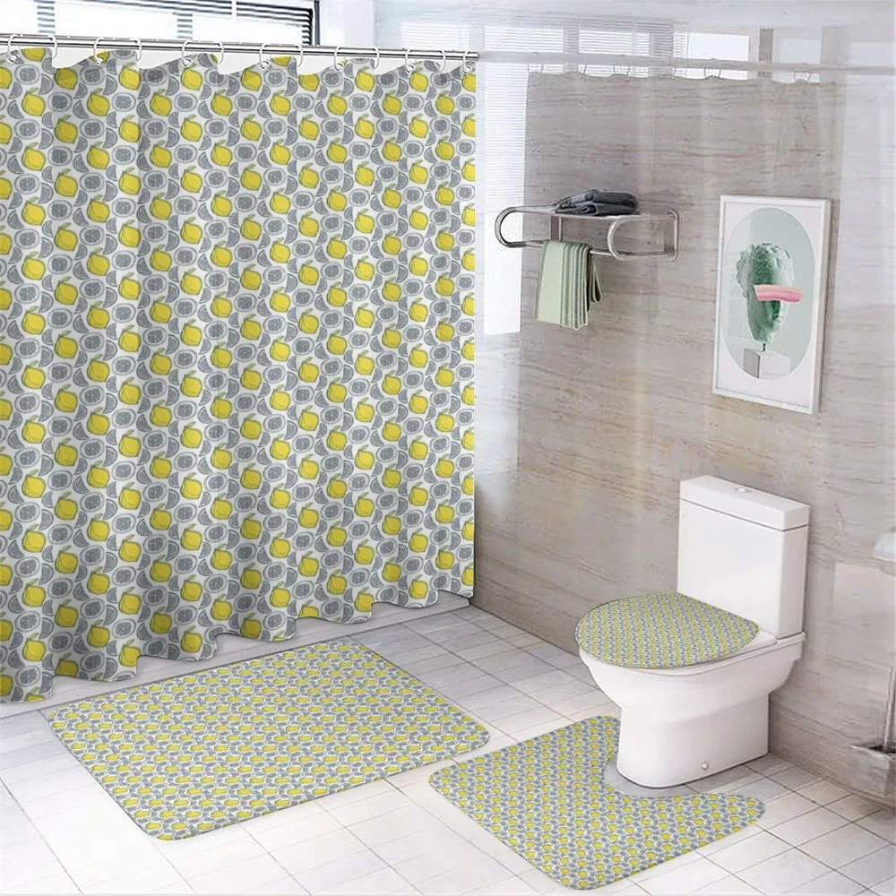 Hand Drawn Lemons — 4-Piece Bathroom Set preview