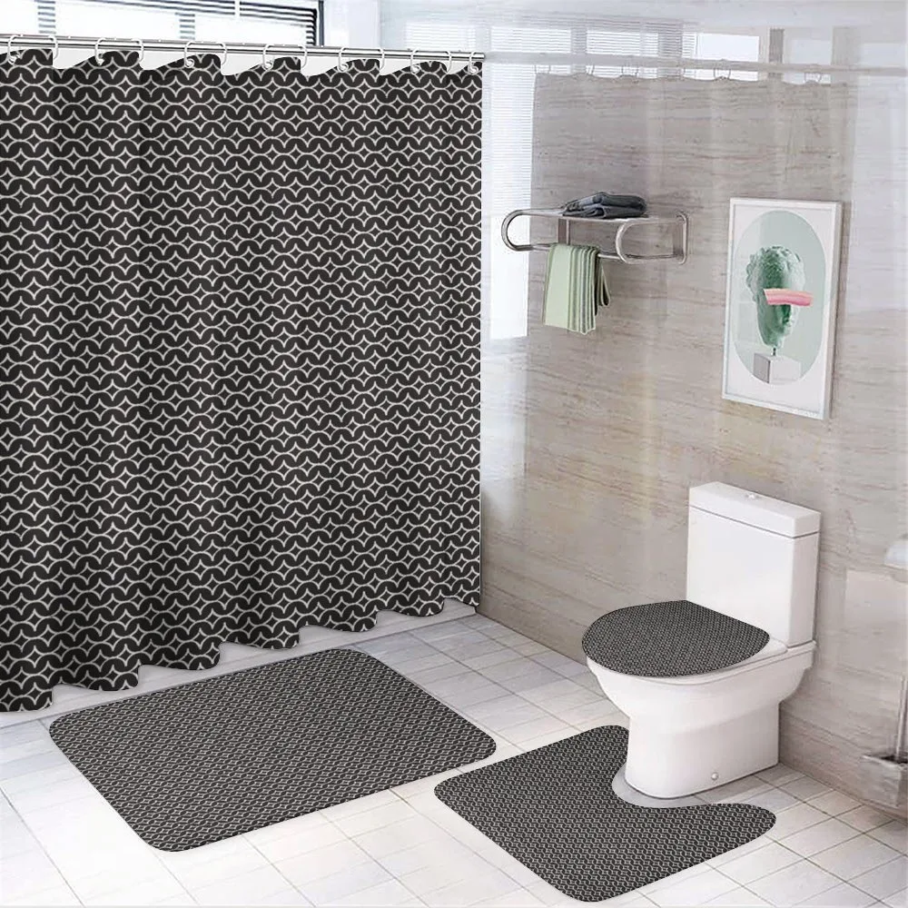 Ink Style Half Circles — 4-Piece Bathroom Set preview