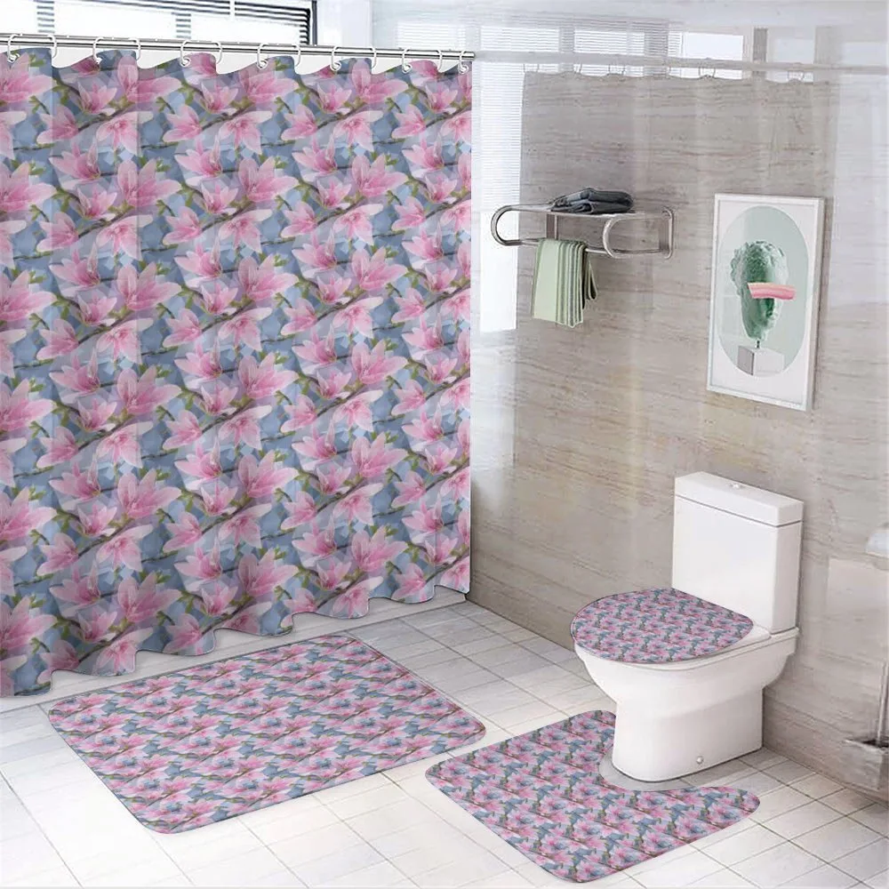 Low Poly Nature Scene — 4-Piece Bathroom Set preview