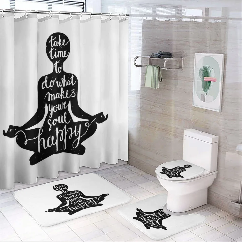 Silhouette with Writing — 4-Piece Bathroom Set preview