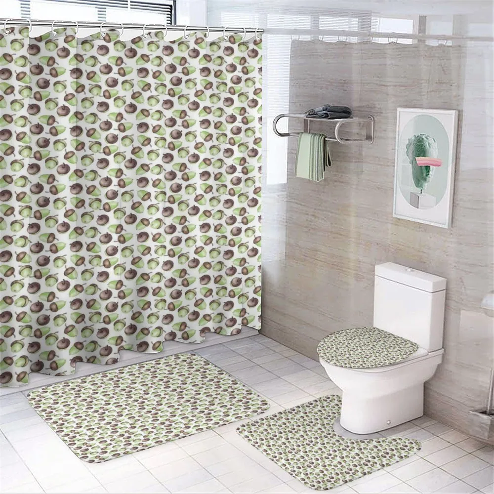 Watercolor Oak Seeds — 4-Piece Bathroom Set preview