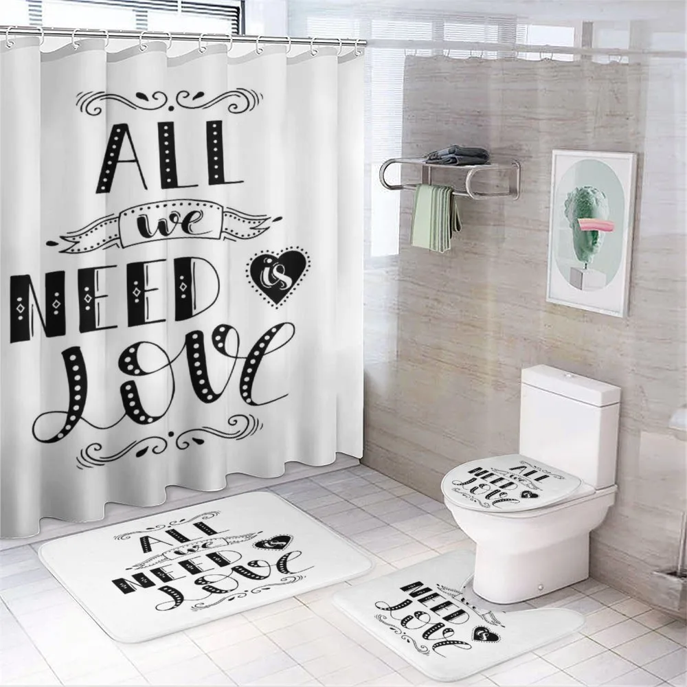 All We Need Is Love Phrase — 4-Piece Bathroom Set preview