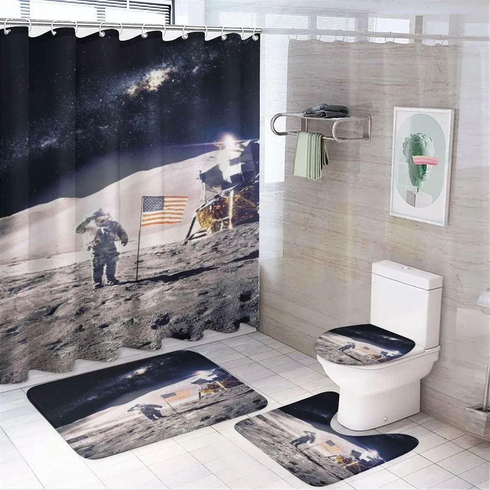 Astronaut on Moon Mission — 4-Piece Bathroom Set preview