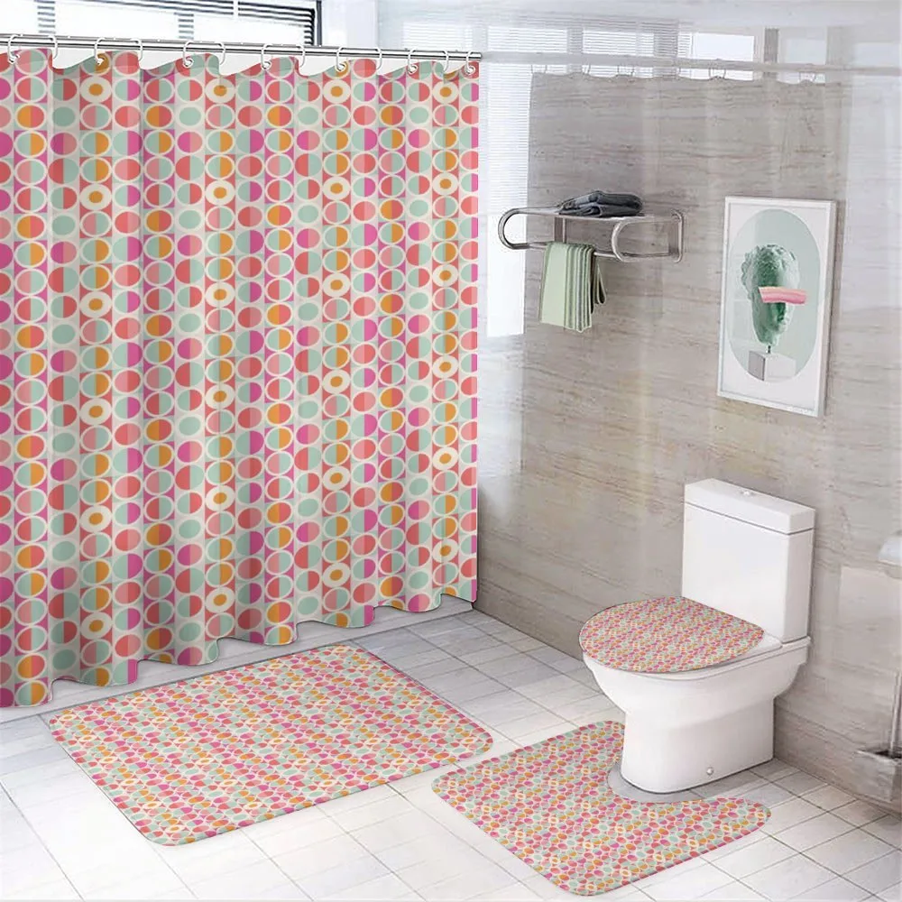 Funky Colorful Circles — 4-Piece Bathroom Set preview