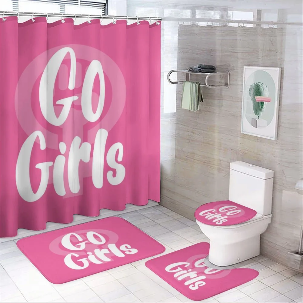 Go Girls Text in Bold — 4-Piece Bathroom Set preview