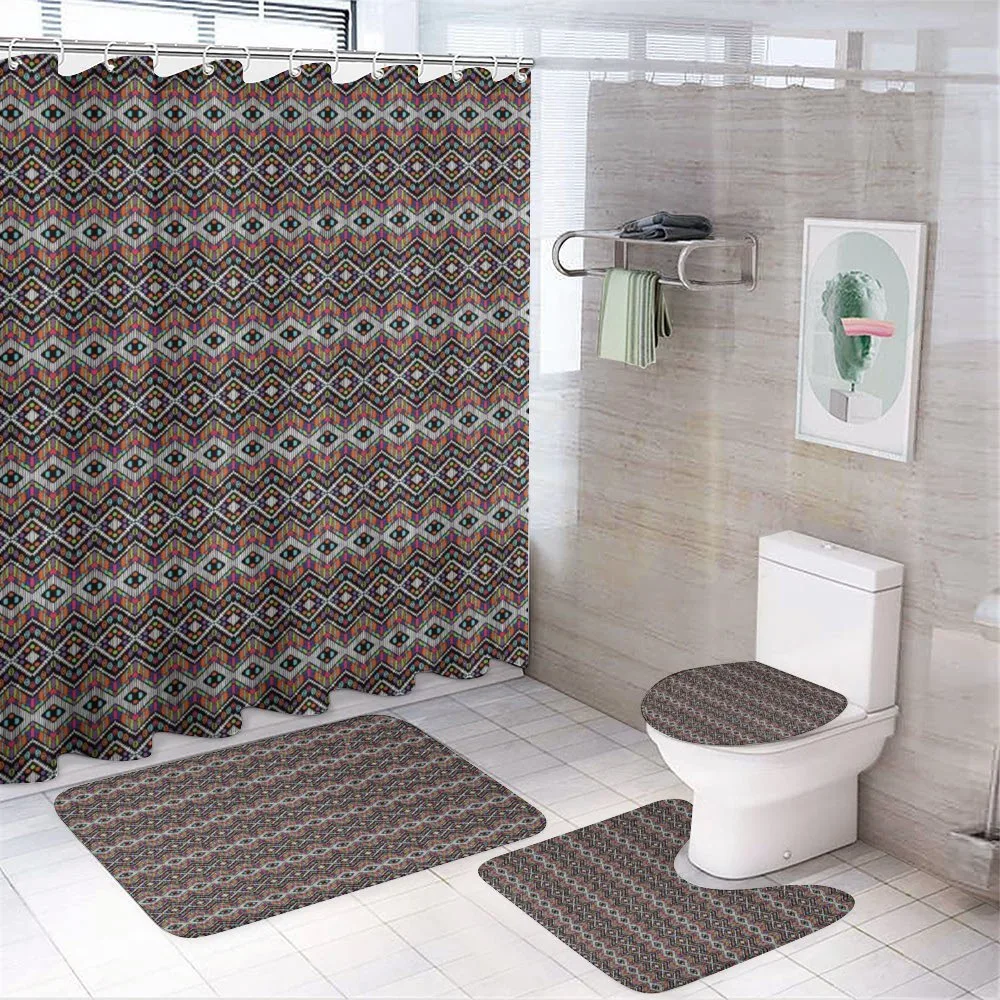 Psychedelic Tribal Artwork 4-Piece Bathroom Set product video