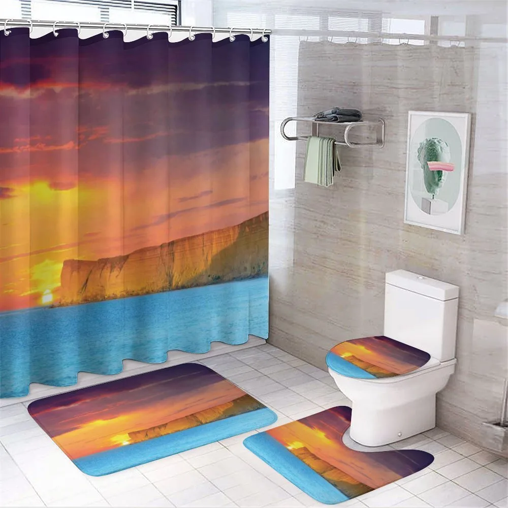 Sea Sunset with Cliffs — 4-Piece Bathroom Set preview