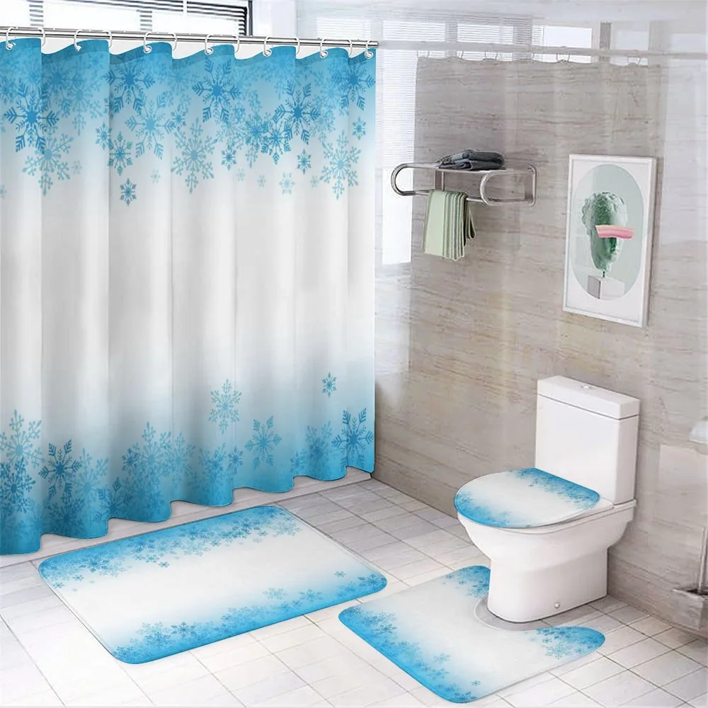 Abstract Snowflakes Cold — 4-Piece Bathroom Set preview