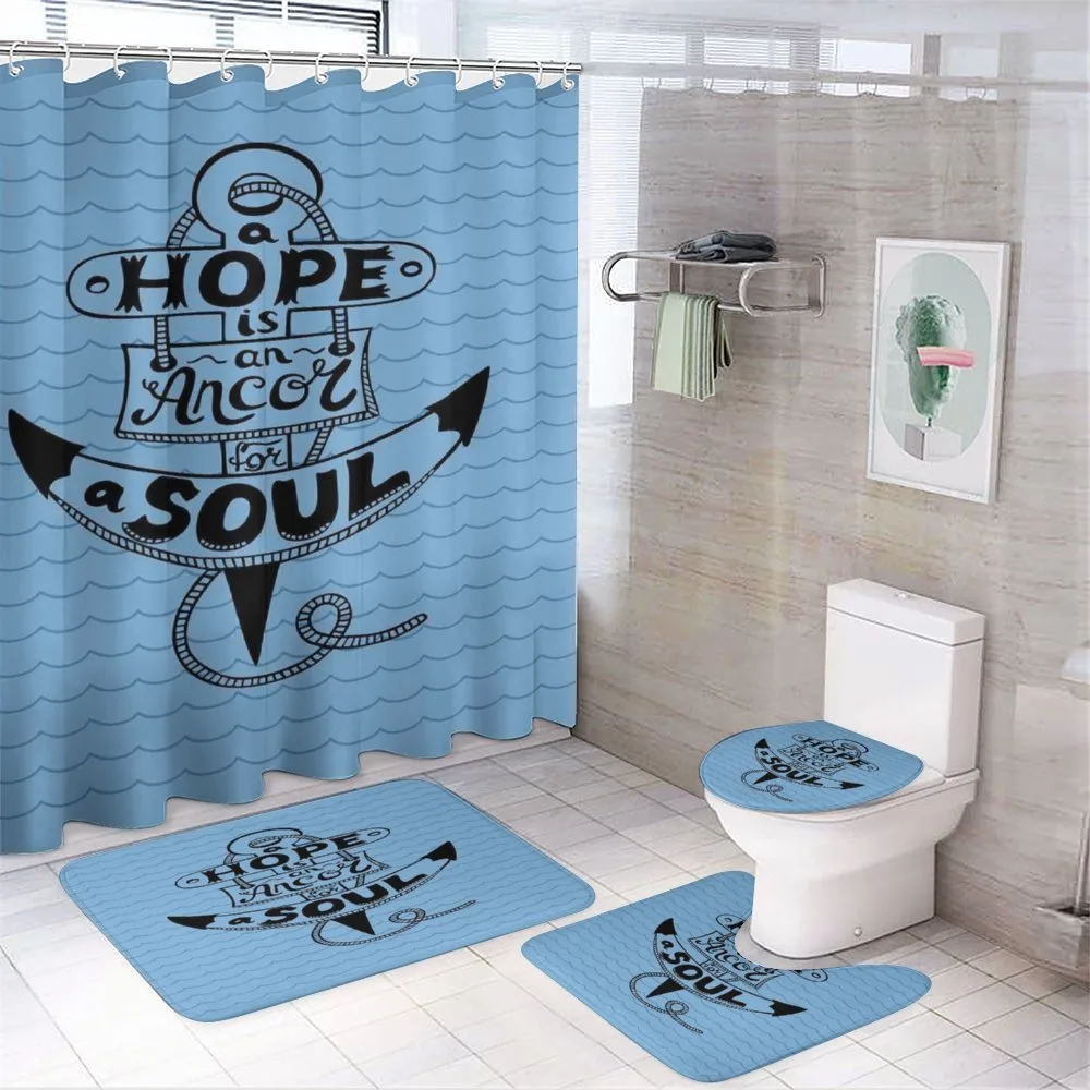Anchor in the Wavy Ocean — 4-Piece Bathroom Set preview