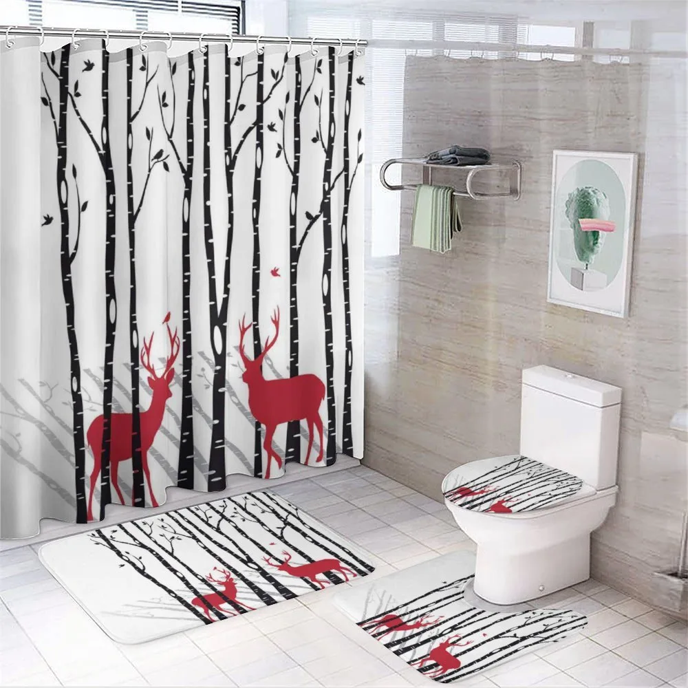 Deer Tree Forest Bird — 4-Piece Bathroom Set preview