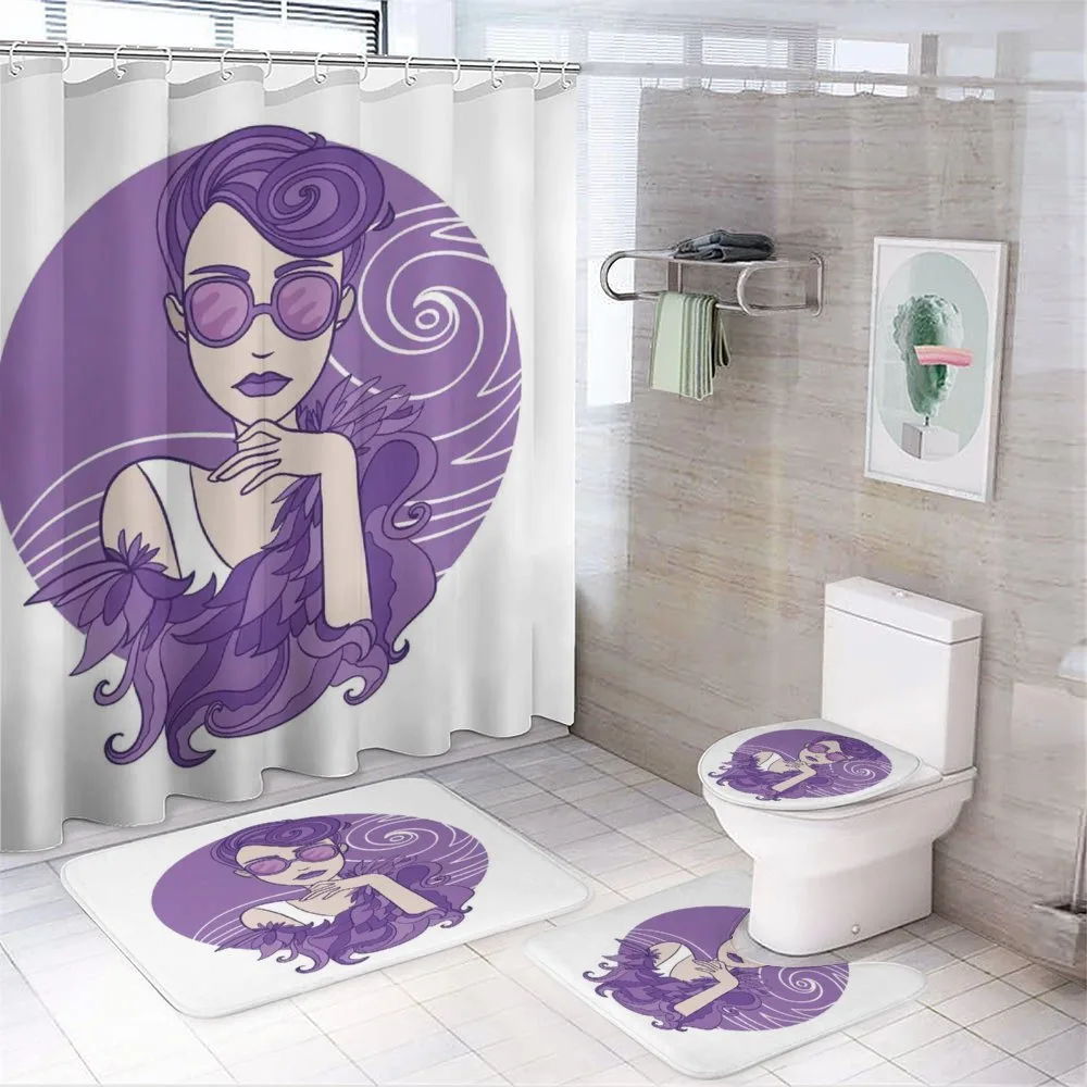 Glam Lady Grunge Hair — 4-Piece Bathroom Set preview