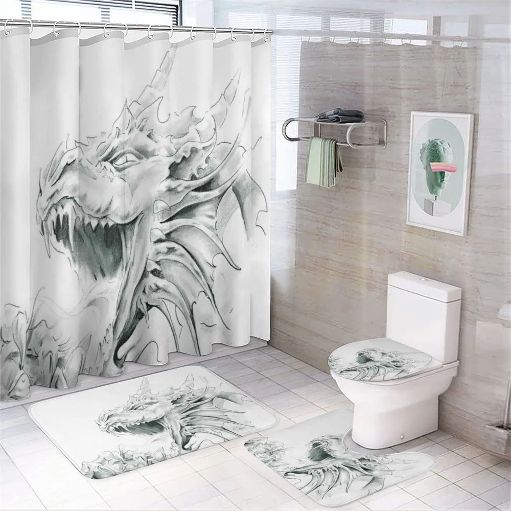 Medieval Myth Sketch — 4-Piece Bathroom Set preview