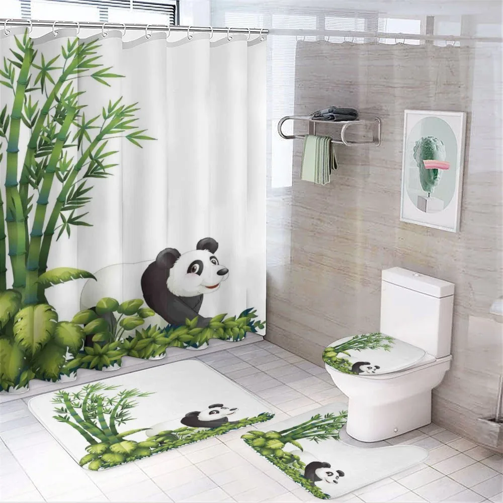 Panda Bear Bamboo — 4-Piece Bathroom Set preview