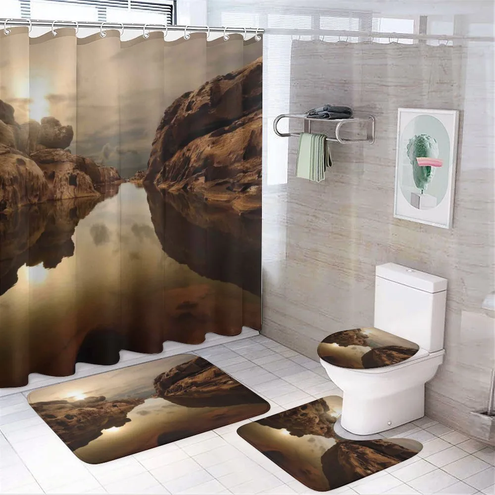 Sunrise Rocks Sky Lake — 4-Piece Bathroom Set preview
