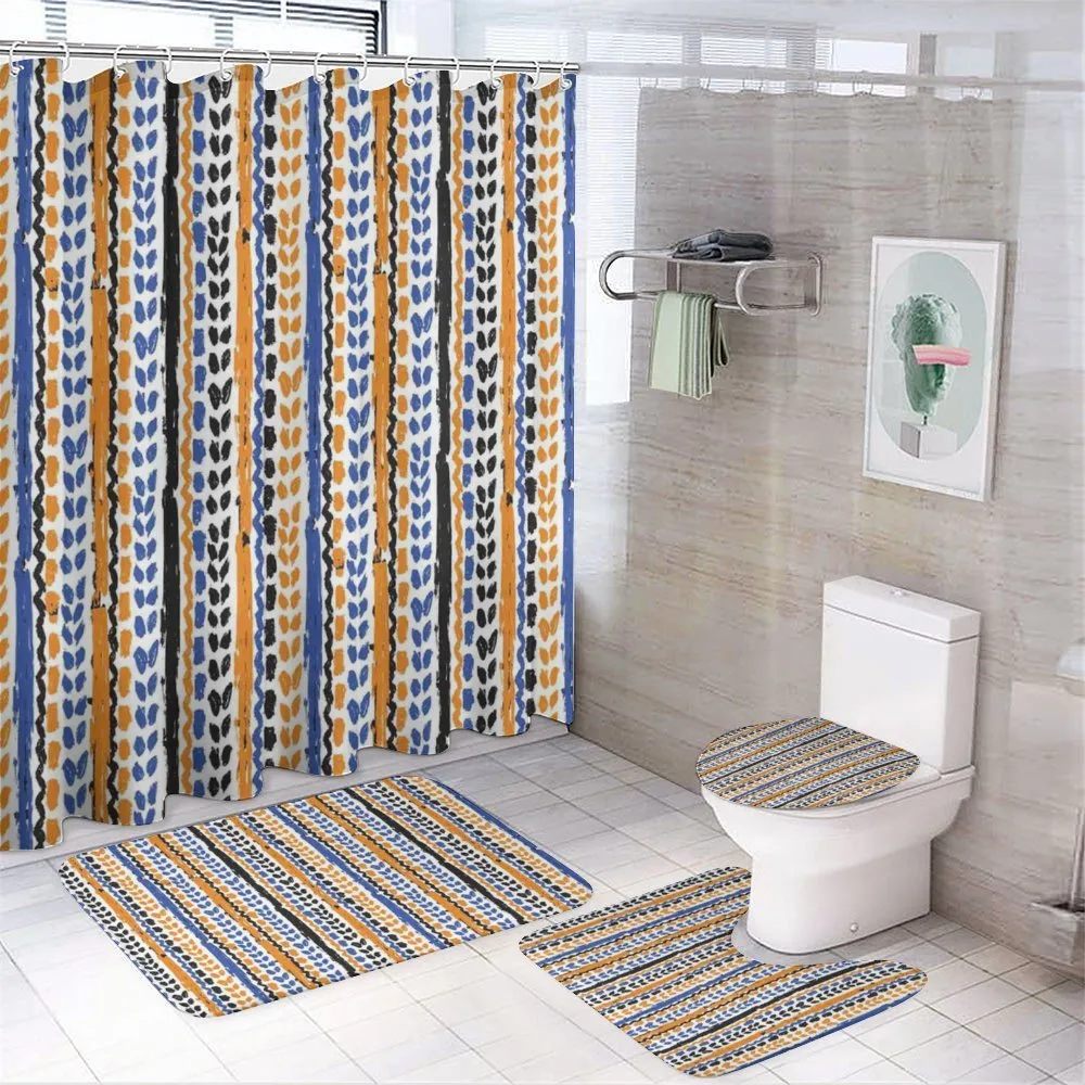 Watercolor Zigzag Lines — 4-Piece Bathroom Set preview