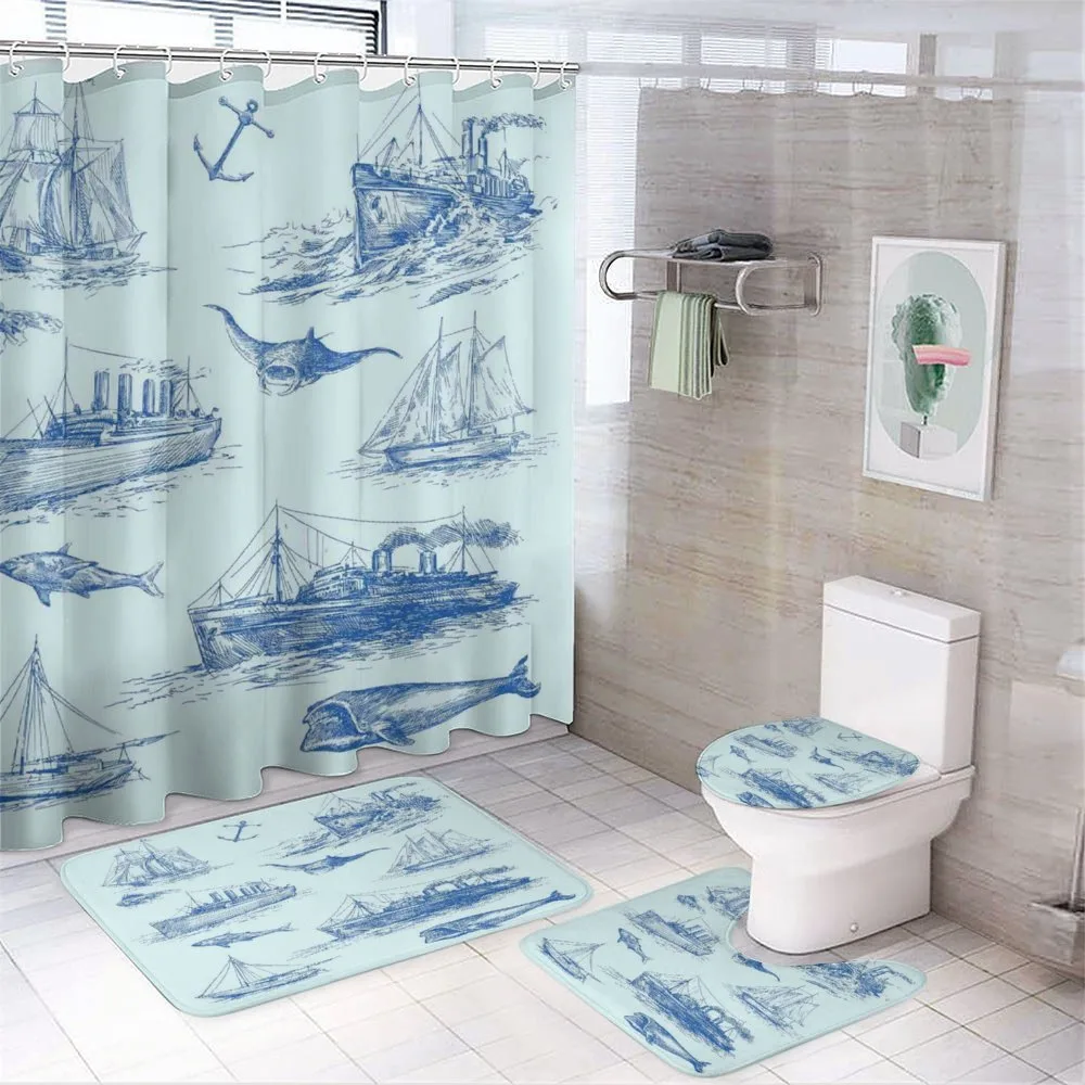 Wildlife Shark Boat — 4-Piece Bathroom Set preview
