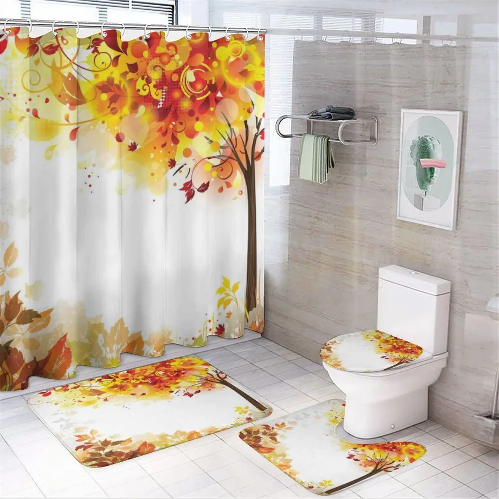 Abstract Fall Season Tree — 4-Piece Bathroom Set preview