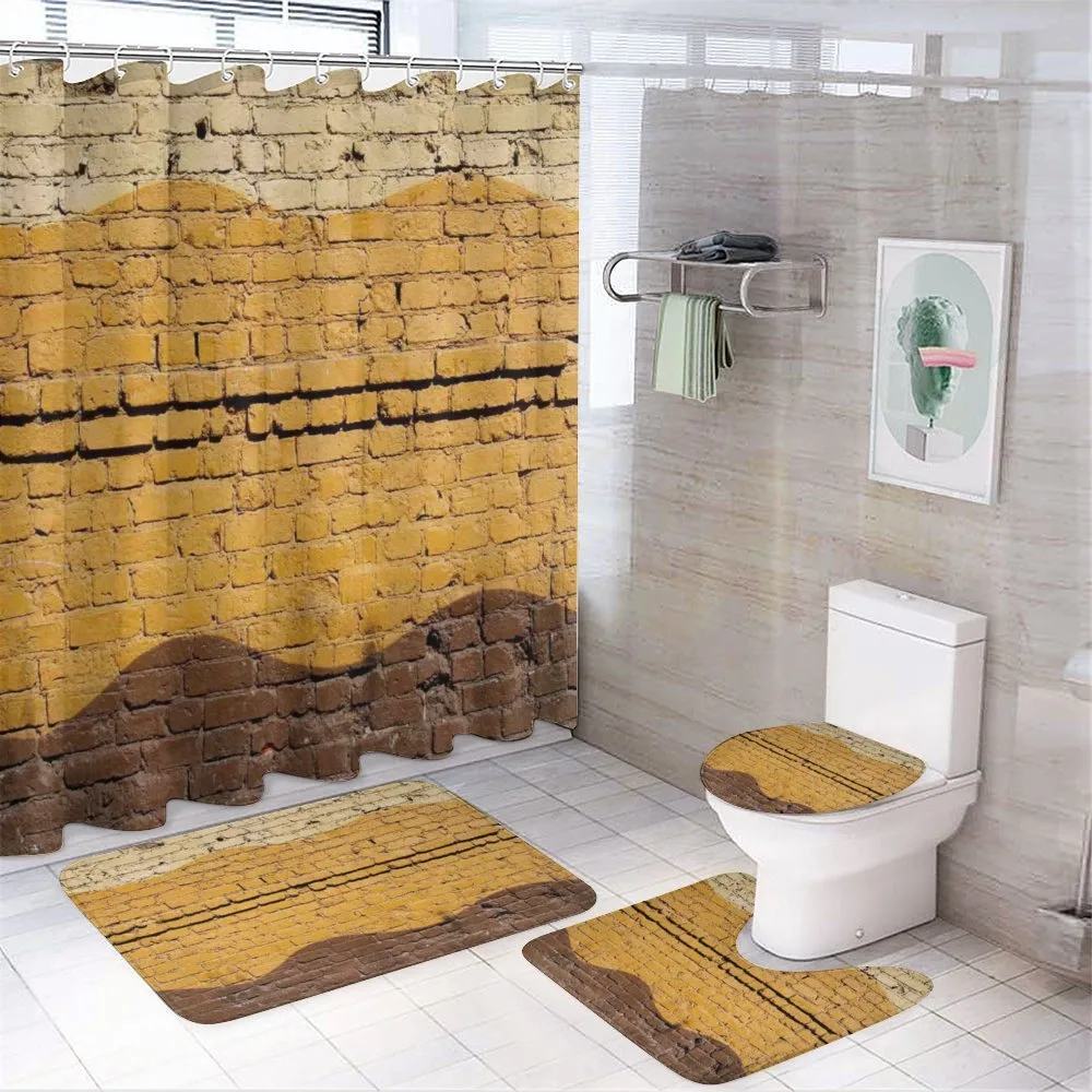Brick Wall Waves — 4-Piece Bathroom Set preview