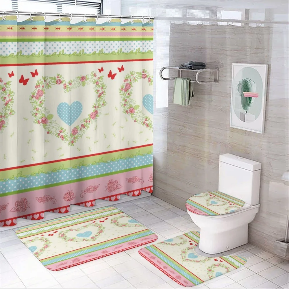 Country Rose Hearts — 4-Piece Bathroom Set preview