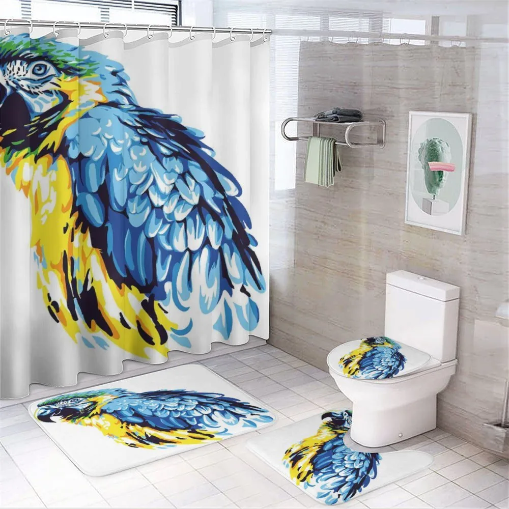 Exotic Parrot Painting — 4-Piece Bathroom Set preview