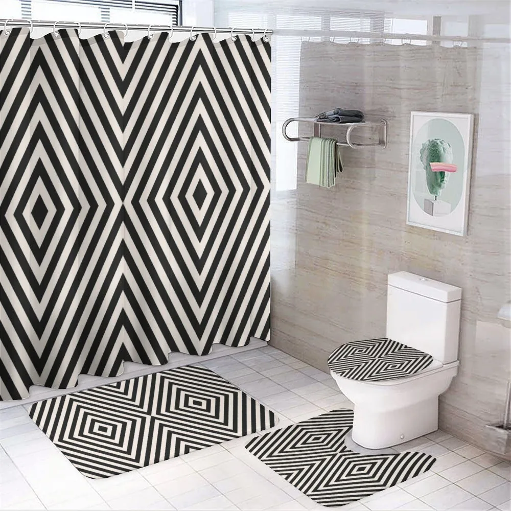 Optical Illusion Rhombuses — 4-Piece Bathroom Set preview