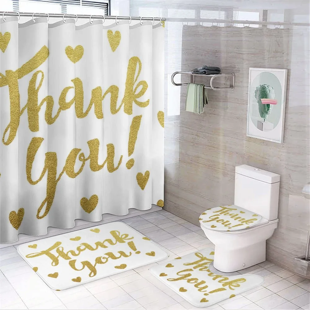 Repeating Mini Hearts — 4-Piece Bathroom Set preview