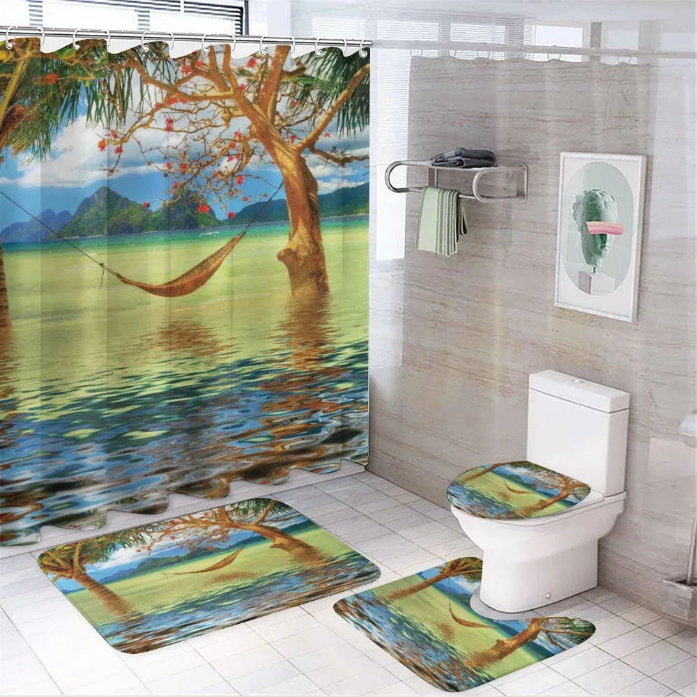 Trees in Tropical Land — 4-Piece Bathroom Set preview