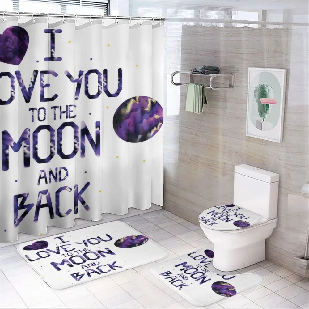 Universe Moon Heart — 4-Piece Bathroom Set preview