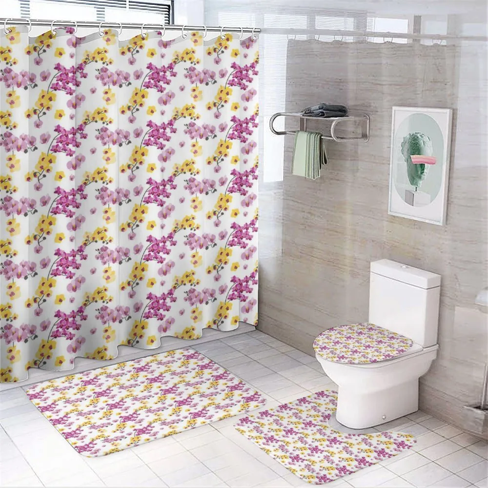 Flourishing Orchid Branches — 4-Piece Bathroom Set preview