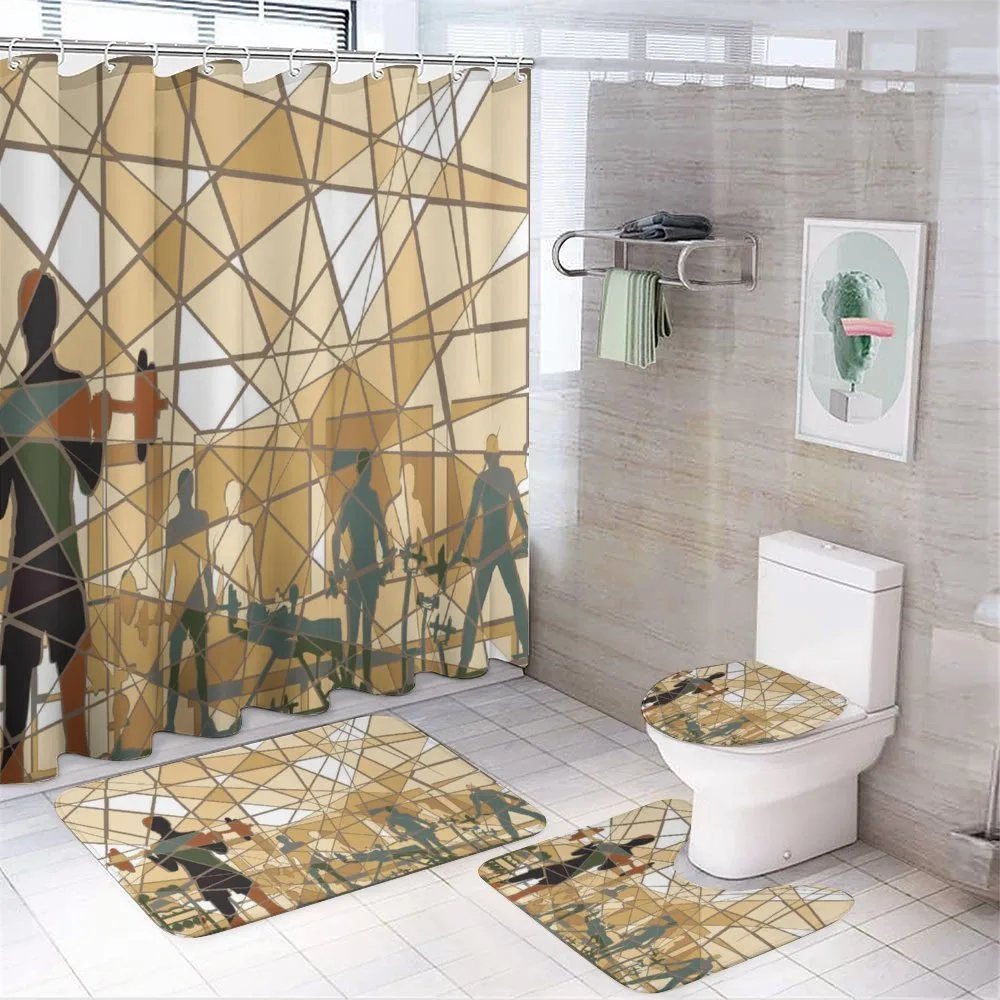 Mosaic People in Gym — 4-Piece Bathroom Set preview