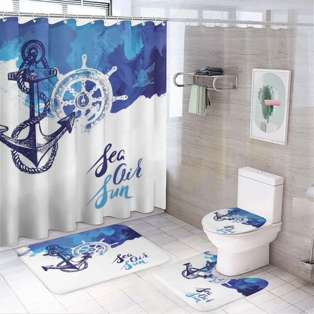 Nautical Wheel Ocean — 4-Piece Bathroom Set preview