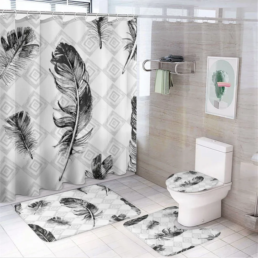 Nested Squares Mosaic — 4-Piece Bathroom Set preview