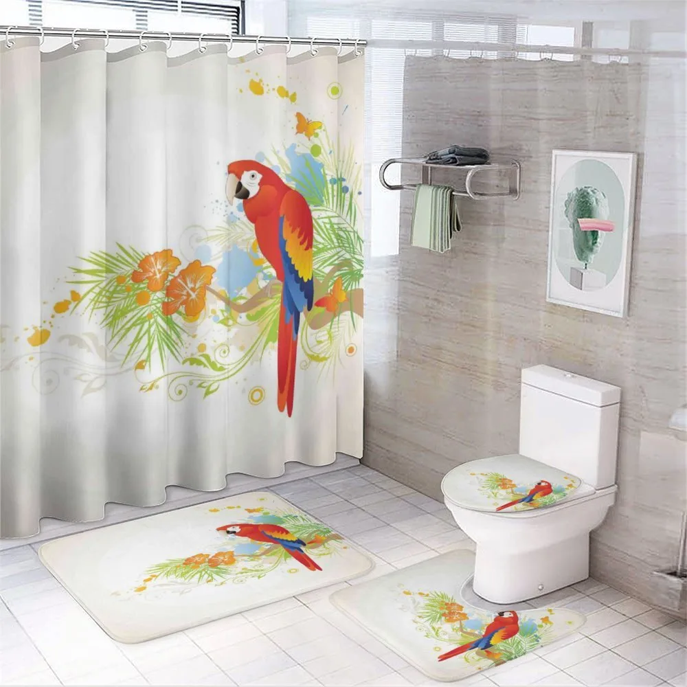 Parrot Tree Branch Flora — 4-Piece Bathroom Set preview