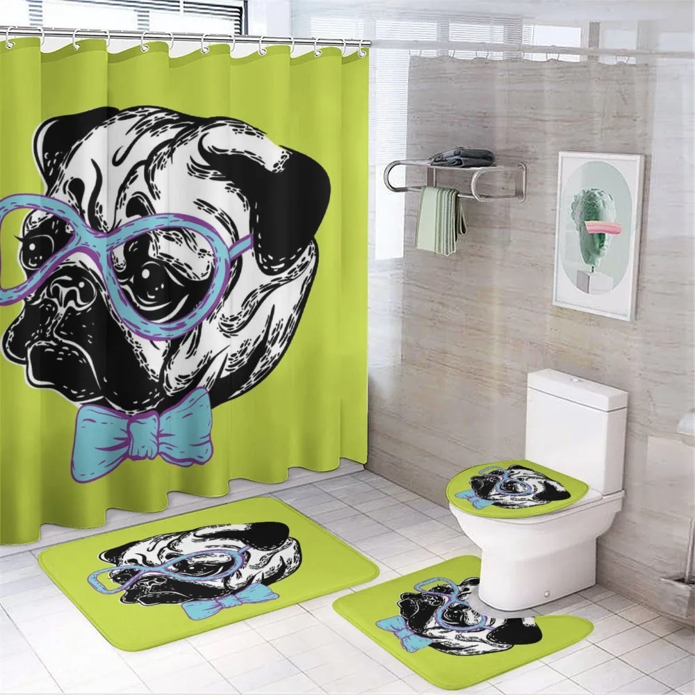 Pug with a Bow Tie — 4-Piece Bathroom Set preview