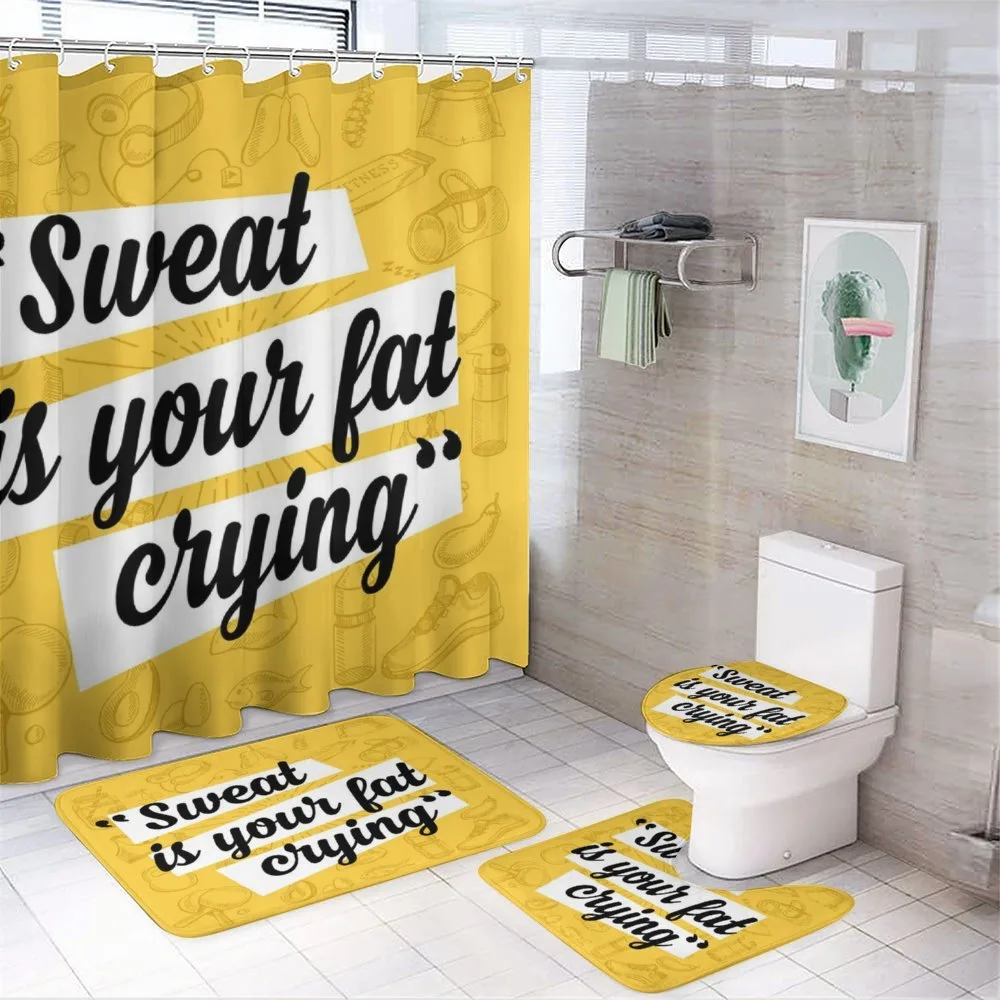 Sweat is Your Fat Humor — 4-Piece Bathroom Set preview
