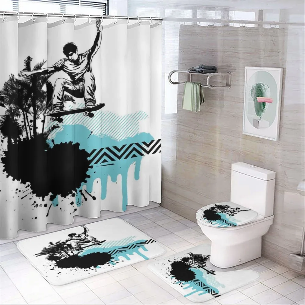 Young Boy Skater Exotic — 4-Piece Bathroom Set preview